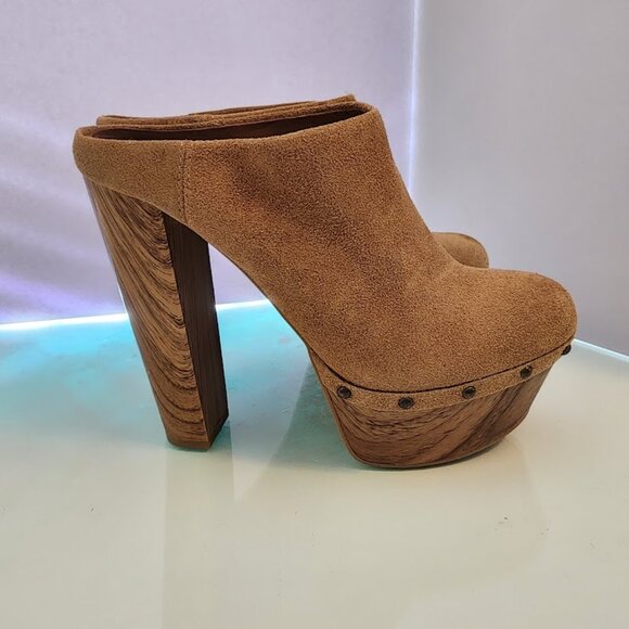 Jessica Simpson Dakota Tan Suede Platform Clog - Picture 7 of 8